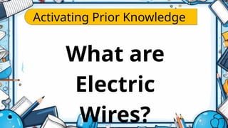 Activating Prior Knowledge
What are
Electric
Wires?
 