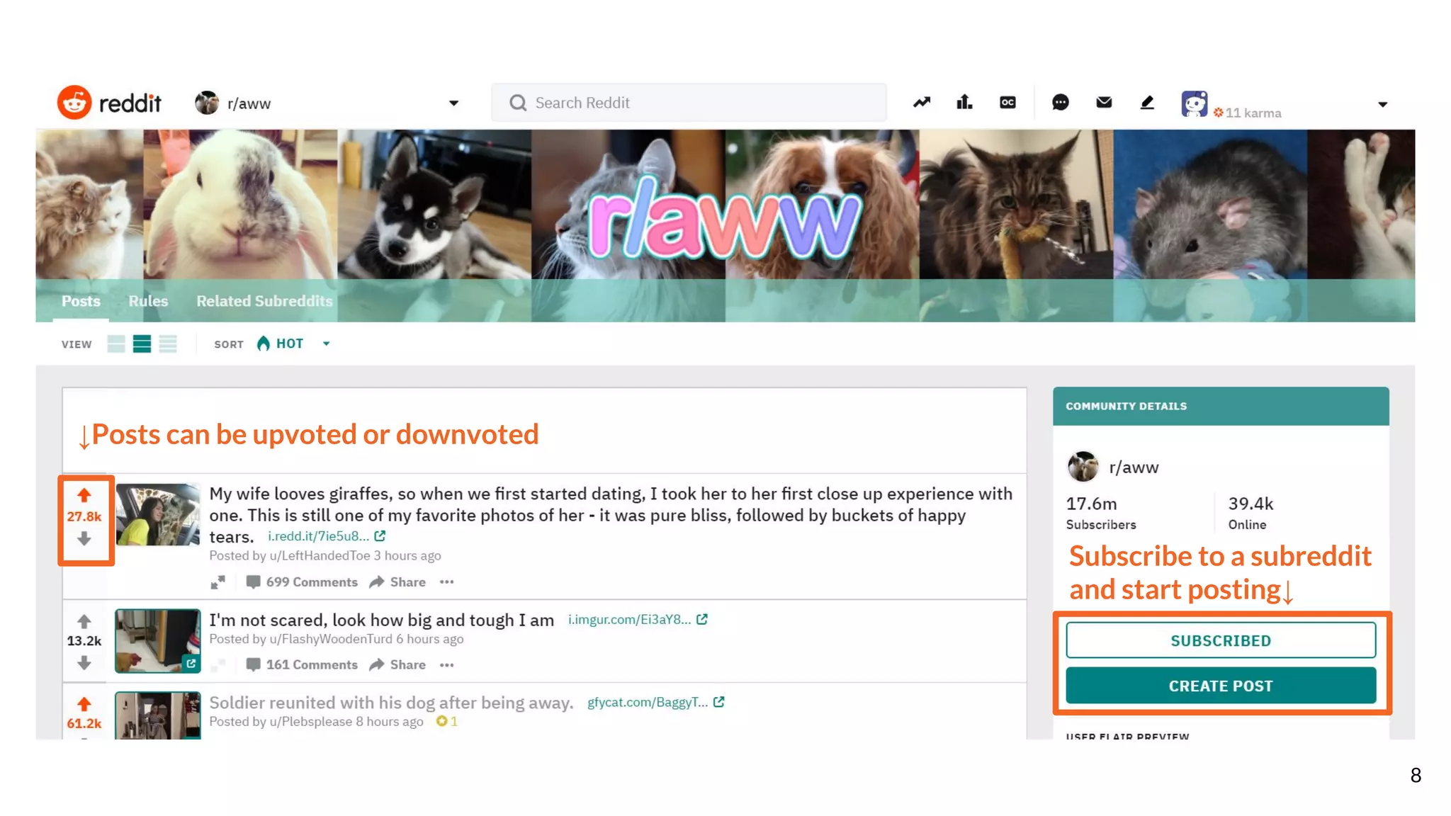 ↓Posts can be upvoted or downvoted
Subscribe to a subreddit
and start posting↓
8
 