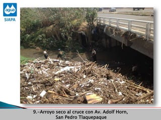 Obras Primera Etapa para el aprovechamiento de las aguas del Rio
Verde
Obras Primera Etapa para el aprovechamiento de las aguas del Rio
Verde
9.-Arroyo seco al cruce con Av. Adolf Horn,
San Pedro Tlaquepaque
 