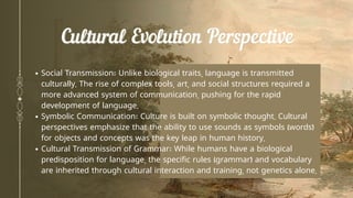 Cultural Perspectives and Theories on the Origin of Language | PDF