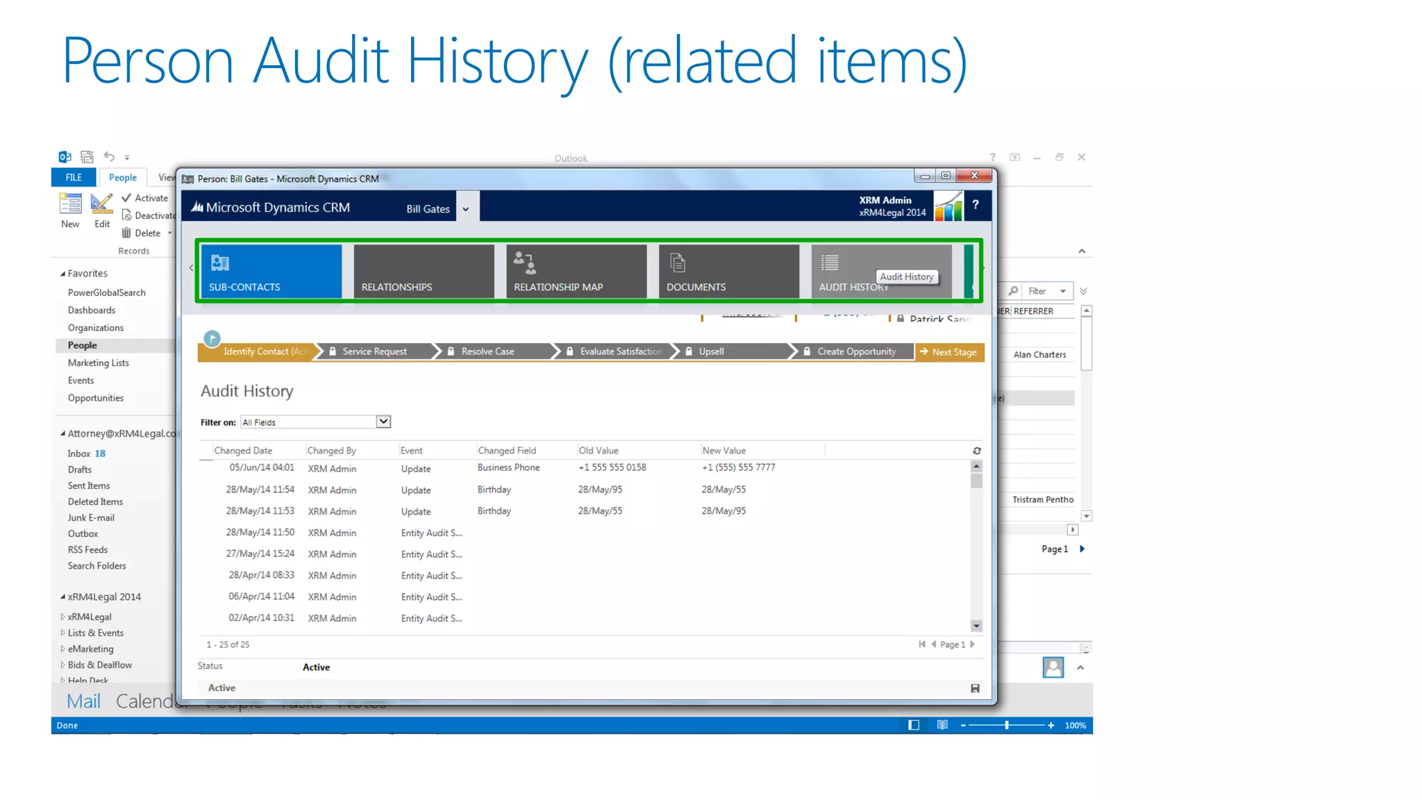 Person Audit History (related items)  