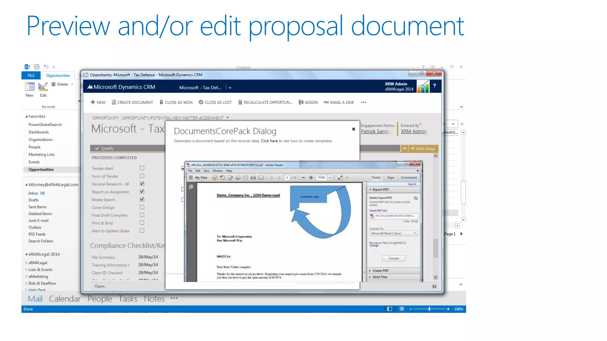 Preview and/or edit proposal document  