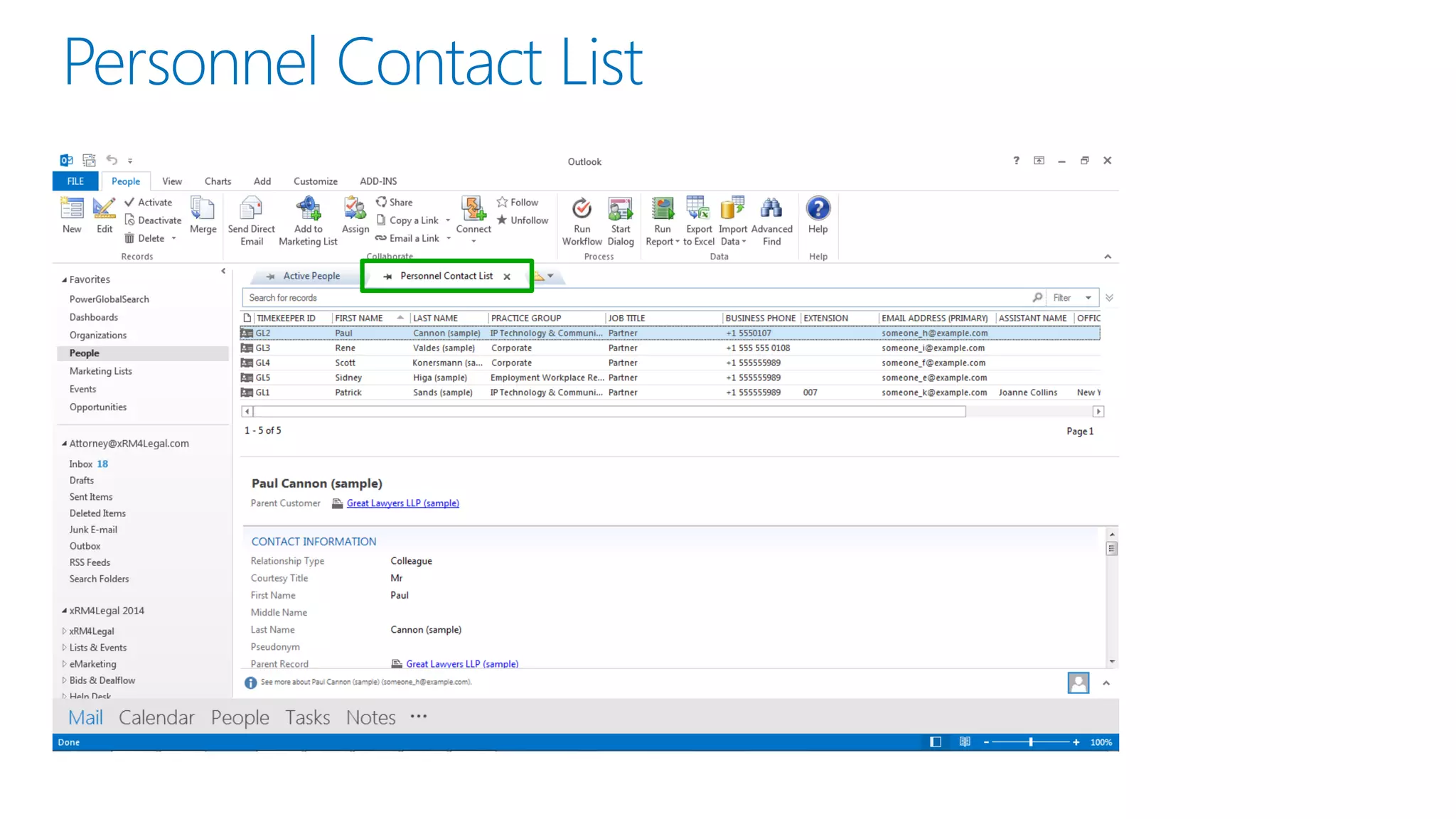 Personnel Contact List  