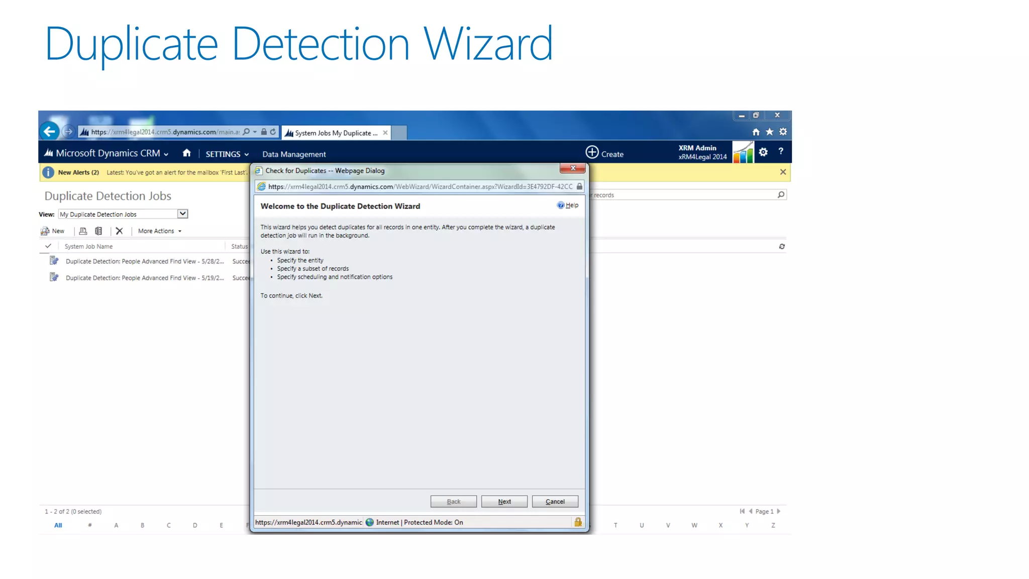 Duplicate Detection Wizard  