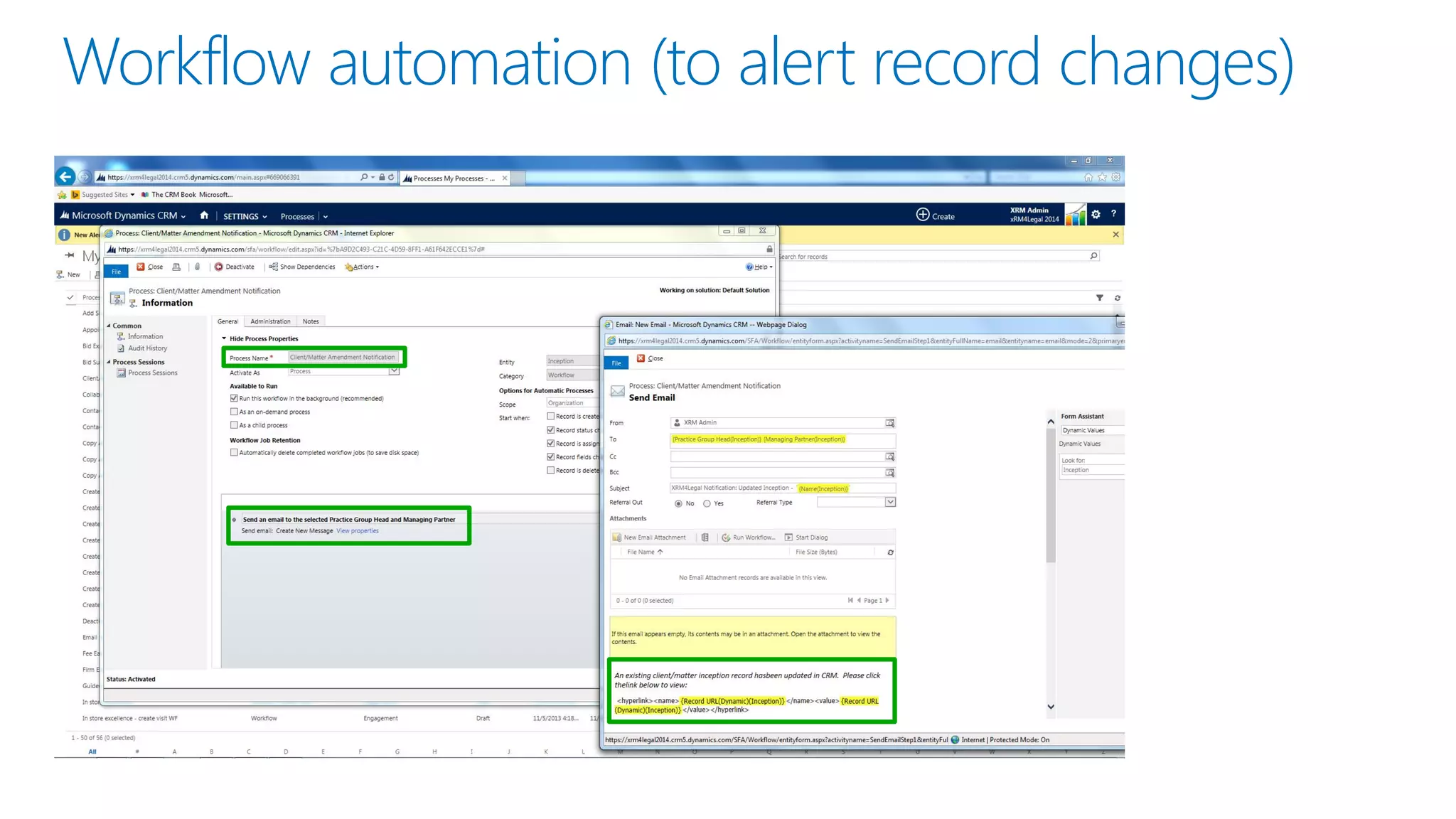 Workflow automation (to alert record changes)  