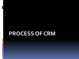 PROCESS OF CRM
 