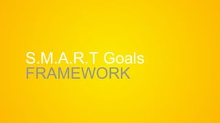 S.M.A.R.T Goals
FRAMEWORK
 