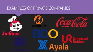 EXAMPLES OF PRIVATE COMPANIES
 