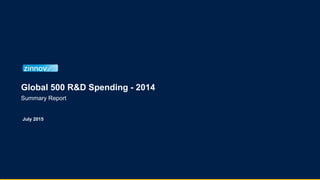 WORKING SESSION:
RECRUITMENT BEST PRACTICES
MAY 2014
Global 500 R&D Spending - 2014
Summary Report
July 2015
 