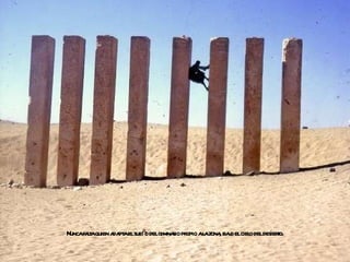 Nunca falta quien adapta el sueño del gimnasio propio a la zona, bajo el cielo del desierto. 