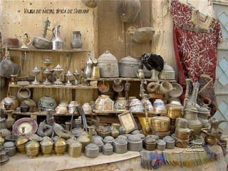 Vajilla de metal, típica de Shibam 