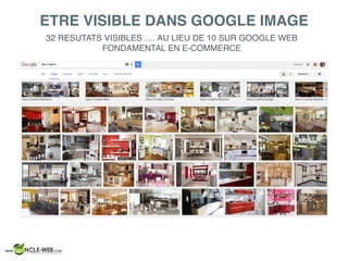 32 RESUTATS VISIBLES …. AU LIEU DE 10 SUR GOOGLE WEB
FONDAMENTAL EN E-COMMERCE
ETRE VISIBLE DANS GOOGLE IMAGE
 