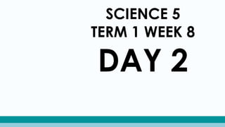 SCIENCE 5
TERM 1 WEEK 8
DAY 2
 