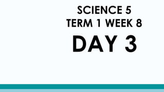 SCIENCE 5
TERM 1 WEEK 8
DAY 3
 