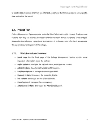 Final Project Report of College Management System | DOCX