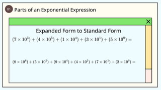 Standard Form Exponential Function Examples Exponential Notation (Standard, Expanded Form) | PPTX