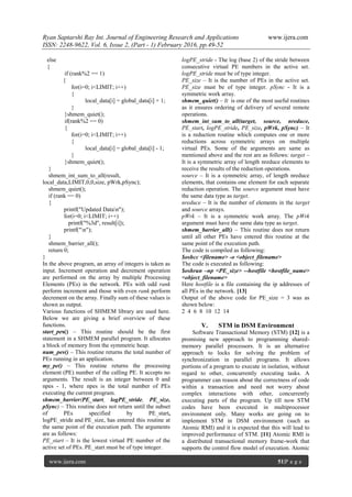 Distributed Shared Memory – A Survey and Implementation Using Openshmem ...