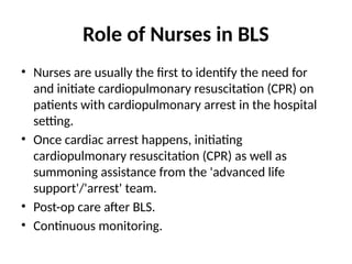 G 6 Basic Life Support for BSN , DPT, BD | PPTX
