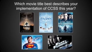 Which movie title best describes your
implementation of CCSS this year?
 