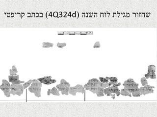 ‫השנה‬ ‫לוח‬ ‫מגילת‬ ‫שחזור‬)4Q324d(‫קריפטי‬ ‫בכתב‬
 