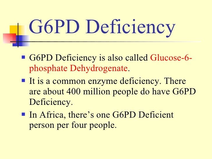 G6 Pd Deficiency