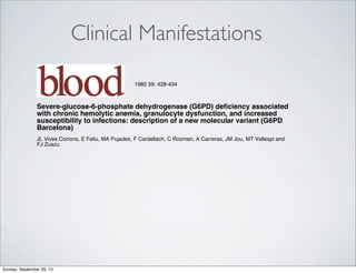 Glucose 6 Phosphate Dehydrogenase Deficiency G6PD | PDF