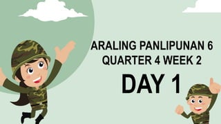 ARALING PANLIPUNAN 6
QUARTER 4 WEEK 2
DAY 1
 