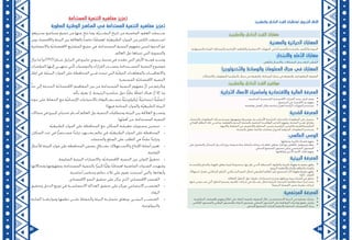 37 36
‫والعشرين‬ ‫الحادي‬ ‫القرن‬ ‫لمتطلبات‬ ‫ّربوي‬‫ت‬‫ال‬ ‫اإلطار‬
‫والعشرين‬ ‫الحادي‬ ‫القرن‬ ‫مهارات‬
:‫والمهنية‬ ‫الحياتية‬ ‫المهارات‬
.‫والمسؤولية‬ ‫القيادة‬ ،‫والمساءلة‬ ‫اإلنتاجية‬ ،‫ّقافية‬‫ث‬‫وال‬ ‫االجتماعية‬ ‫المهارات‬ ،‫الذاتي‬ ‫ّوجيه‬‫ت‬‫وال‬ ‫والمبادرة‬ ،‫ّكيف‬‫ت‬‫وال‬ ‫المرونة‬
:‫واالبتكار‬ ‫ّعلم‬‫ت‬‫ال‬ ‫مهارات‬
.‫ّعاون‬‫ت‬‫وال‬ ‫واالتصال‬ ،‫المشكالت‬ ‫وحل‬ ‫الناقد‬ ‫ّفكير‬‫ت‬‫ال‬
:‫ّكنولوجيا‬‫ت‬‫وال‬ ‫والوسائط‬ ‫المعلومات‬ ‫مجال‬ ‫في‬ ‫المهارات‬
.‫واالتصاالت‬ ‫المعلومات‬ ‫تكنولوجيا‬ ‫مجال‬ ‫في‬ ‫والمعرفة‬ ،‫الوسائط‬ ‫مجال‬ ‫في‬ ‫والمعرفة‬ ،‫المعلوماتية‬ ‫المعرفة‬
‫والعشرين‬ ‫الحادي‬ ‫القرن‬ ‫مواضيع‬
:‫ّجارية‬‫ت‬‫ال‬ ‫األعمال‬ ‫وأساسيات‬ ‫واالقتصادية‬ ‫المالية‬ ‫المعرفة‬
•	.‫المناسبة‬ ‫الشخصية‬ ‫االقتصادية‬ ‫القرارات‬ ‫يتخذ‬ ‫كيف‬ ‫يعرف‬
•	.‫المجتمع‬ ‫في‬ ‫االقتصاد‬ ‫دور‬ ‫يفهم‬
•	.‫وفاعليته‬ ‫العمل‬ ‫مكان‬ ‫إنتاجية‬ ‫لتعزيز‬ ‫ّيادية‬‫ر‬‫ال‬ ‫المهارات‬ ‫يستخدم‬
:‫حية‬ ّ‫الص‬ ‫المعرفة‬
•	‫والخدمات‬ ‫المعلومات‬ ‫تلك‬ ‫ويستخدم‬ ،‫ويفهمها‬ ،‫ويفسرها‬ ،‫األساســية‬ ‫ّحية‬‫ص‬‫ال‬ ‫والخدمات‬ ‫المعلومات‬ ‫على‬ ‫يحصل‬
‫الغذائي‬ ‫النظام‬ ‫ذلك‬ ‫فــي‬ ‫بما‬ ،‫والعقلية‬ ‫البدنية‬ ‫ّحة‬‫ص‬‫بال‬ ‫الخاصة‬ ‫الوقائيــة‬ ‫ّدابير‬‫ت‬‫ال‬ ‫ويفهم‬ ،‫ّحة‬‫ص‬‫ال‬ ‫تعــزز‬ ‫بطرائق‬
.‫واإلجهاد‬ ‫ّغط‬‫ض‬‫ال‬ ‫من‬ ‫ّخفيف‬‫ت‬‫وال‬ ‫المخاطر‬ ‫وتجنب‬ ‫ّياضية‬‫ر‬‫ال‬ ‫ّمارين‬‫ت‬‫وال‬ ‫ّغذية‬‫ت‬‫وال‬ ‫ّليم‬‫س‬‫ال‬
•	.‫ّحة‬‫ص‬‫بال‬ ‫تتعلق‬ ‫مالئمة‬ ‫بنقاشات‬ ‫للخروج‬ ‫المتوفرة‬ ‫المعلومات‬ ‫يستخدم‬
:‫العالمي‬ ‫الوعي‬
•	.‫ويتناولها‬ ‫عالمية‬ ‫قضايا‬ ‫يفهم‬
•	‫على‬ ‫والمفتوح‬ ‫المتبادل‬ ‫الحــوار‬ ‫بروح‬ ‫متنوعة‬ ‫حياة‬ ‫وأنماط‬ ‫وديانات‬ ‫ثقافــات‬ ‫يمثلون‬ ‫أفراد‬ ‫مع‬ ‫ّعاون‬‫ت‬‫بال‬ ‫ويعمل‬ ‫ــم‬ّ‫ل‬‫يتع‬
.‫المحلي‬ ‫المجتمع‬ ‫مستوى‬ ‫وعلى‬ ‫الشخصي‬ ‫المستوى‬
•	.‫وثقافاتها‬ ‫األخرى‬ ‫األمم‬ ‫لغات‬ ‫يفهم‬
:‫البيئية‬ ‫المعرفة‬
•	‫واليابســة‬ ‫والمناخ‬ ‫بالهواء‬ ‫يتعلق‬ ‫فيما‬ ‫ًا‬‫ص‬‫وخصو‬ ،‫بها‬ ‫تؤثر‬ ‫تــي‬ّ‫ل‬‫ا‬ ‫المحيطة‬ ‫والظروف‬ ‫بالبيئة‬ ‫ًا‬‫م‬‫وفه‬ ‫معرفــة‬ ‫يظهر‬
.‫البيئية‬ ‫واألنظمة‬ ‫والماء‬ ‫والطاقة‬ ‫والغذاء‬
•	‫استهالك‬ ‫معدل‬ ،‫ّكاني‬‫س‬‫ال‬ ‫ّطور‬‫ت‬‫ال‬ ،‫ّــكاني‬‫س‬‫ال‬ ‫النمو‬ :‫(مثال‬ ‫الطبيعي‬ ‫العالم‬ ‫على‬ ‫المجتمع‬ ‫ألثر‬ ‫ًا‬‫م‬‫وفه‬ ‫معرفة‬ ‫يظهر‬
.)‫إلخ‬ ...‫الموارد‬
•	.‫الفعالة‬ ‫الحلول‬ ‫حول‬ ‫دقيقة‬ ‫باستنتاجات‬ ‫ويخرج‬ ،‫ويحللها‬ ‫بيئية‬ ‫قضايا‬ ‫في‬ ‫يحقق‬
•	‫منها‬ ‫تســتوحى‬ ‫تي‬ّ‫ل‬‫ا‬ ‫الحلول‬ ‫يصمم‬ ،‫عالمية‬ ‫إجراءات‬ ‫في‬ ‫يشــارك‬ :‫(مثال‬ ‫البيئية‬ ‫ّحديات‬‫ت‬‫ال‬ ‫معالجة‬ ‫تجاه‬ ‫إجراء‬ ‫يتخذ‬
.)‫البيئية‬ ‫القضايا‬ ‫تخص‬ ‫معينة‬ ‫إجراءات‬
:‫المجتمعية‬ ‫المعرفة‬
•	.‫الحكومية‬ ‫بالعمليات‬ ‫وفهم‬ ‫اطالع‬ ‫على‬ ‫البقاء‬ ‫بكيفية‬ ‫المعرفة‬ ‫خالل‬ ‫من‬ ‫االجتماعية‬ ‫الحياة‬ ‫في‬ ‫بفاعلية‬ ‫يشارك‬
•	.‫العالمي‬ ‫والمستوى‬ ‫الوطني‬ ‫والمستوى‬ ،‫الدولة‬ ‫ومستوى‬ ،‫المحلي‬ ‫المستوى‬ ‫على‬ ‫المواطنة‬ ‫وواجبات‬ ‫حقوق‬ ‫يمارس‬
•	.‫المحلي‬ ‫المجتمع‬ ‫لقرارات‬ ‫والدولية‬ ‫المحلية‬ ‫ّضمينات‬‫ت‬‫ال‬ ‫يدرك‬
‫المستدامة‬ ‫التنمية‬ ‫مفاهيم‬ ‫تعزيز‬
‫المطورة‬ ‫الوطنية‬ ‫المناهج‬ ‫في‬ ‫المستدامة‬ ‫التنمية‬ ‫مفاهيم‬ ‫تعزيز‬
،ٍ‫ة‬‫ســريع‬ ٍ‫ة‬‫صناعي‬ ٍ‫ة‬‫تنمي‬ ‫من‬ ‫عنها‬ ‫نتج‬ ‫وما‬ ،‫ّة‬‫ي‬‫البشــر‬ ‫تاريخ‬ ‫من‬ ‫الماضية‬ ‫العقود‬ ‫ســجلت‬
‫ومن‬ ،‫واالقتصاد‬ ‫البيئة‬ ‫بين‬ ‫بالعالقة‬ ً‫ا‬‫خاص‬ ‫ًا‬‫م‬‫اهتما‬ ،‫ّة‬‫ي‬‫الطبيع‬ ‫الموارد‬ ‫من‬ ‫الكثير‬ ‫اســتنزفت‬
‫واالجتماعية‬ ‫ّة‬‫ي‬‫االقتصاد‬ ‫المشاريع‬ ‫جميع‬ ‫في‬ ،‫المستدامة‬ ‫التنمية‬ ‫مفهوم‬ ‫لتبني‬ ‫الدعوة‬ ّ‫م‬‫ث‬
.‫العالم‬ ‫دول‬ ‫تتبناها‬ ‫التي‬ ‫والتنموية‬
‫يزال‬ ‫ما‬ )‫(2991م‬ ‫عــام‬ ‫البرازيل‬ ‫في‬ ‫جانيرو‬ ‫ريــودي‬ ‫مدينة‬ ‫في‬ ‫عقدت‬ ‫التي‬ ‫األرض‬ ‫قمــة‬ ‫ومنــذ‬
‫المؤتمرات‬ ‫إليها‬ ‫تنتهــي‬ ‫تي‬ّ‫ل‬‫ا‬ ‫والتوصيات‬ ‫القرارات‬ ‫يتصــدر‬ ‫المســتدامة‬ ‫التنمية‬ ‫موضوع‬
‫إطار‬ ‫في‬ ،‫ّة‬‫ي‬‫البيئ‬ ‫الموارد‬ ‫على‬ ‫المحافظة‬ ‫فــي‬ ‫تبحث‬ ‫التي‬ ‫ّة‬‫ي‬‫الدول‬ ‫والمعاهدات‬ ‫واالتفاقيــات‬
.‫المستمرة‬ ‫ّة‬‫ي‬‫االقتصاد‬ ‫التنمية‬
ٍّ‫د‬‫ح‬ ‫إلى‬ ‫الحديثة‬ ‫ّة‬‫ي‬‫االقتصاد‬ ‫المفاهيم‬ ‫بين‬ ‫من‬ ‫المستدامة‬ ‫التنمية‬ ‫مفهوم‬ َّ‫ن‬‫أ‬ ‫من‬ ‫وبالرغم‬
:‫ّه‬‫ن‬‫بأ‬ ‫يعرف‬ ‫إذ‬ ،‫الرئيسة‬ ‫عناصره‬ ‫حول‬ ‫ًّا‬‫م‬‫عا‬ ‫ا‬ً‫ق‬‫اتفا‬ ‫هناك‬ ّ‫أن‬ ‫إال‬ ،‫ما‬
‫جودة‬ ‫على‬ ‫الحفاظ‬ ‫مع‬ ‫ّة‬‫ي‬‫اإلنسان‬ ‫باالحتياجات‬ ‫بالوفاء‬ ‫تتســم‬ ٌ‫ة‬ّ‫ي‬‫إيكولوج‬ ٌ‫ة‬ّ‫ي‬‫اجتماع‬ ٌ‫ة‬‫ي‬ّ‫ل‬‫(عم‬
.)‫فيها‬ ‫المتاحة‬ ‫والموارد‬ ‫ّة‬‫ي‬‫الطبيع‬ ‫البيئة‬
‫مجاالت‬ ‫في‬ ٍ‫ة‬‫كبير‬ ٍ‫ت‬‫تحديا‬ ‫أمــام‬ ‫العالم‬ ‫دول‬ ‫التنمية‬ ‫ومتطلبات‬ ‫البيئة‬ ‫بين‬ ‫العالقة‬ ‫وتضــع‬
:‫ّها‬‫م‬‫أه‬ ‫من‬ ،‫المستدامة‬ ‫التنمية‬
•	.‫ّة‬‫ي‬‫الطبيع‬ ‫الموارد‬ ‫على‬ ‫المحافظة‬ ‫مع‬ ،‫السكان‬ ‫معيشة‬ ‫مستويات‬ ‫تحسين‬
•	،‫السكان‬ ‫عدد‬ ‫في‬ ‫ًّا‬‫ر‬‫مســتم‬ ‫ًا‬‫د‬‫تزاي‬ ‫يشــهد‬ ‫عالم‬ ‫في‬ ،‫ّة‬‫ي‬‫الطبيع‬ ‫الموارد‬ ‫على‬ ‫المحافظة‬
.‫والخدمات‬ ‫السلع‬ ‫على‬ ‫الطلب‬ ‫في‬ ‫ًّا‬‫ح‬‫مل‬ ‫ًا‬‫د‬‫وتزاي‬
•	‫لألجيال‬ ‫البيئة‬ ‫موارد‬ ‫على‬ ‫المحافظة‬ ‫يضمن‬ ٍ‫بشــكل‬ ،‫واالســتهالك‬ ‫اإلنتاج‬ ‫أنماط‬ ‫تغيير‬
.‫القادمة‬
•	.‫السليمة‬ ‫البيئية‬ ‫واالعتبارات‬ ،‫ّة‬‫ي‬‫االقتصاد‬ ‫التنمية‬ ‫بين‬ ‫التوازن‬ ُ‫ق‬‫تحقي‬
‫ومجاالتها‬ ‫بمفهومها‬ ‫المستدامة‬ ‫بالتنمية‬ ‫ًا‬‫ر‬‫كبي‬ ‫ًّا‬‫ي‬‫دول‬ ‫ًا‬‫م‬‫اهتما‬ ‫الماضية‬ ‫السنوات‬ ‫وشهدت‬
:‫أساسية‬ ‫وعناصر‬ ‫دعائم‬ ‫ثالث‬ ‫على‬ ‫تقوم‬ ‫أصبحت‬ ‫والتي‬ ،‫وأبعادها‬
•	.‫االقتصادي‬ ‫النمو‬ ‫تحقيق‬ ‫على‬ ‫يركز‬ ‫الذي‬ :‫االقتصادي‬ ‫العنصر‬
•	‫وتحقيق‬ ‫الدخل‬ ‫توزيع‬ ‫في‬ ‫االجتماعيــة‬ ‫العدالة‬ ‫تحقيق‬ ‫على‬ ‫ويركز‬ :‫االجتماعي‬ ‫العنصــر‬
.‫الرفاه‬
•	‫المادية‬ ‫ومواردهــا‬ ‫نظمها‬ ‫علــى‬ ‫والحفاظ‬ ‫البيئة‬ ‫بحمايــة‬ ‫ويتعلق‬ :‫البيئــي‬ ‫العنصــر‬
.‫والبيولوجية‬
 