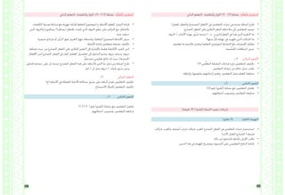 173 172
‫الذايت‬ ‫-التعلم‬ ‫واملناقشة‬ ‫احلوار‬ 15 )3( ‫نشاط‬ ُ‫م‬َّ‫ل‬‫وأتع‬ ،‫أستقرئ‬
•	)‫املعتل‬ ‫والفعل‬ ‫الصحيح‬ ‫(الفعل‬ ‫يف‬ ‫املتعلمني‬ ‫خربات‬ ‫تستدعي‬ ‫أسئلة‬ ‫طرح‬
•	.‫املضارع‬ ‫الفعل‬ ‫على‬ ‫الطارئ‬ ‫التغري‬ ‫مالحظة‬ ‫إىل‬ ‫املتعلمني‬ ‫توجيه‬
•	.‫احلروف‬ / ‫األدوات‬ ‫هبذه‬ ‫ِق‬‫ب‬ُ‫س‬ ‫عندما‬ )... ‫و‬ .. ‫و‬ ‫الفعل(جيري‬ ‫يف‬ ‫طرأ‬ ‫الذي‬ ‫التغيري‬ ‫ما‬
•	‫منها؟‬ ٍّ‫كل‬ ‫هناية‬ ‫يف‬ ‫ظهرت‬ ‫اليت‬ ‫احلركات‬ ‫ما‬
•	.‫تعلموه‬ ‫ما‬ ‫خالصة‬ ‫وتقدمي‬ )‫التعلم‬ ‫(موضوع‬ ‫النشاط‬ ‫مع‬ ‫اجملموعات‬ ‫تعامل‬
•	.‫َّصة‬‫خ‬‫املل‬ ‫البطاقات‬ ‫عرض‬
‫د‬ 5 :‫البنائي‬ ‫َّقومي‬‫ت‬‫ال‬
•	.)3( ‫مي‬ُّ‫ل‬‫التع‬ ‫النشاط‬ ‫فراغات‬ ‫ملء‬ ‫املتعلمني‬ ‫تكليف‬
•	.‫املتعلمني‬ ‫إنشاء‬ ‫من‬ ‫مماثلة‬ ‫مجل‬ ‫طلب‬
•	.‫وإثراؤها‬ ،‫وتقوميها‬ ،‫إجاباهتم‬ ‫وتعزيز‬ ،‫املتعلمني‬ ‫عمل‬ ‫املعلم‬ ‫متابعة‬
‫د‬ 5 ‫اخلتامي‬ ‫التقومي‬
•	.)2( ‫رقم‬ )‫(أطبق‬ ‫نشاط‬ ‫مع‬ ‫املتعلمني‬ ‫تعامل‬
•		.‫أخطائهم‬ ‫وتصويب‬ ،‫املتعلمني‬ ‫متابعة‬
)‫دقيقة‬ 45 ( ‫الثانية‬ ‫ّة‬‫ص‬‫احل‬ ‫تنفيذ‬ ‫إجراءات‬
)‫دقائق‬ 5( ‫احلافزة‬ ‫التهيئة‬
•	‫حبركات‬ ‫واملعرب‬ ،‫أصلية‬ ‫إعراب‬ ‫حبركات‬ ‫املعرب‬ ‫املضارع‬ ‫الفعل‬ ‫يف‬ ‫املتعلمني‬ ‫خربات‬ ‫استحضار‬
.)‫اآلخر‬ ‫املعتل‬ ‫املضارع‬ ( ‫فرعية‬
•	.‫ذلك‬ ‫من‬ ‫للتحقق‬ ‫بأمثلة‬ ‫اإلتيان‬ ‫طلب‬
•	.‫الدرس‬ ‫هذا‬ ‫يف‬ ‫املهمة‬ ‫وتوضيح‬ ،‫السبورة‬ ‫على‬ ‫التعليمي‬ ‫الناتج‬ ‫كتابة‬
‫الذايت‬ ‫-التعلم‬ ‫واملناقشة‬ ‫احلوار‬ ‫01د‬ )1.2( ‫نشاط‬ ُ‫م‬َّ‫ل‬‫وأتع‬ ،‫أستقرئ‬
•	‫الكلمات‬ ‫ضبط‬ ‫مراعاة‬ ‫مع‬ ‫جهرية‬ ‫قراءة‬ )‫التعلم‬ ‫(موضوع‬ ‫ج‬ ‫األمثلة‬ ‫املعلم‬ ‫الزميل‬ ‫قراءة‬
‫اليت‬ ‫واحلروف‬ )‫يسافرون‬ ( )‫(يسافر‬ ‫بالفعل‬ ‫حلقت‬ ‫اليت‬ ‫احلروف‬ ‫نطق‬ ‫على‬ ‫التركيز‬ ‫مع‬ ‫بالشكل‬
.‫منه‬ ‫حذفت‬
•	.‫ضوئية‬ ‫شرائح‬ ‫أو‬ ‫الرأس‬ ‫فوق‬ ‫العرض‬ ‫جهاز‬ ‫بواسطة‬ )‫التعلم‬ ‫(موضوع‬ ‫األمثلة‬ ‫عرض‬
•	.‫األمثلة‬ ‫قراءة‬ ‫متعلمني‬ ‫بضعة‬ ‫تكليف‬
•	‫إضافة‬ ‫حيث‬ ‫من‬ ‫املضارع‬ ‫الفعل‬ ‫على‬ ‫الطارئ‬ ‫التغيري‬ ‫إىل‬ ‫باإلشارة‬ ‫فقط‬ ‫االكتفاء‬ ‫املفيد‬ ‫(من‬
‫األفعال‬ ‫(من‬ ‫املضارع‬ ‫الفعل‬ ‫يف‬ ‫املؤثر‬ ‫العامل‬ ‫تفاصيل‬ ‫إىل‬ ‫الدخول‬ ‫وعدم‬ ‫حروف‬ ‫وحذف‬ ،‫حروف‬
.ٌ‫مستقل‬ ‫تعليمي‬ ‫ناتج‬ ‫إنه‬ ‫حيث‬ ،)‫اخلمسة‬
•	،‫فاعلني‬ ‫مجاعة‬ ‫على‬ ‫دل‬ ‫عندما‬ ‫املضارع‬ ‫الفعل‬ ‫هذا‬ ‫على‬ ‫تالحظه‬ ‫الذي‬ ‫ما‬ :‫مثل‬ ‫من‬ ‫أسئلة‬ ‫طرح‬
.‫مل‬ / ‫لن‬ ‫مثل‬ ‫حروف‬ / ‫بأدوات‬ ‫سبق‬ ‫وحني‬
‫د‬ 5 ‫البنائي‬ ‫التقومي‬
.)‫(ج‬ ‫األمثلة‬ ‫يف‬ ‫املعطاة‬ ‫األمناط‬ ‫حماكاة‬ ‫سبيل‬ ‫على‬ ‫أمثلة‬ ‫تقدمي‬ ‫املتعلمني‬ ‫تكليف‬
.‫االستنتاج‬ ‫إكمال‬ ‫املتعلمني‬ ‫تكليف‬
‫د‬ 5 ‫اخلتامي‬ ‫التقومي‬
)1.2.3.4 ( ‫رقم‬ )‫(أطبق‬ ‫نشاط‬ ‫مع‬ ‫املتعلمني‬ ‫تعامل‬
	.‫أخطائهم‬ ‫وتصويب‬ ،‫املتعلمني‬ ‫متابعة‬
 