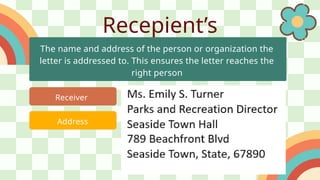 Receiving Name PARTS OF LETTER PRESENTATIONS FOR AALLL1 | PPTX