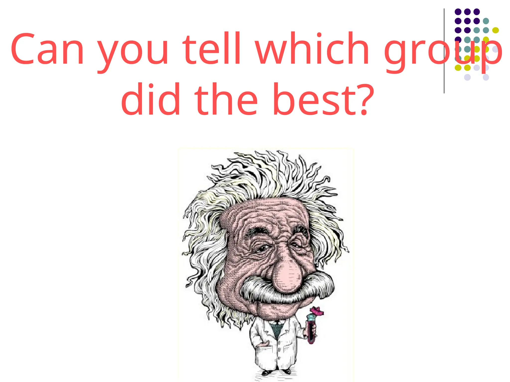 Can you tell which group
did the best?
 