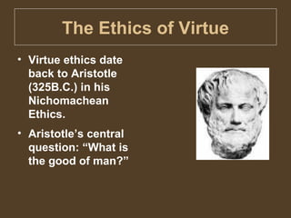 The Ethics of Virtue ,[object Object],[object Object]