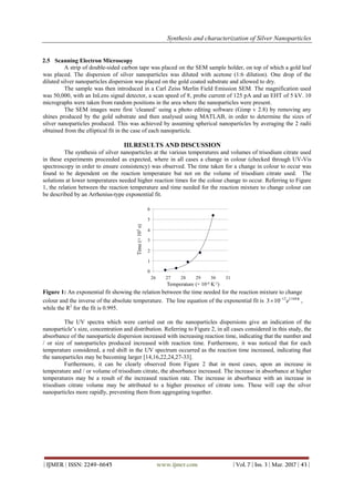 Synthesis and characterization of Silver Nanoparticles | PDF