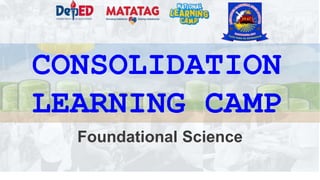CONSOLIDATION
LEARNING CAMP
Foundational Science
 