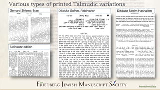 3
Menachem Katz
Various types of printed Talmudic variations
Dikduke Sofrim HashalemGemara Shlema, Nae Dikduke Sofrim, Rab...