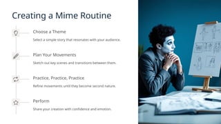 Mime Routine Performing Arts G7 Mimes and what they do Unit 2.pptx