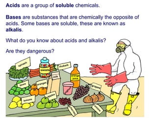 Base Danger Acid and Base Science for grade 7 Beginner | PDF