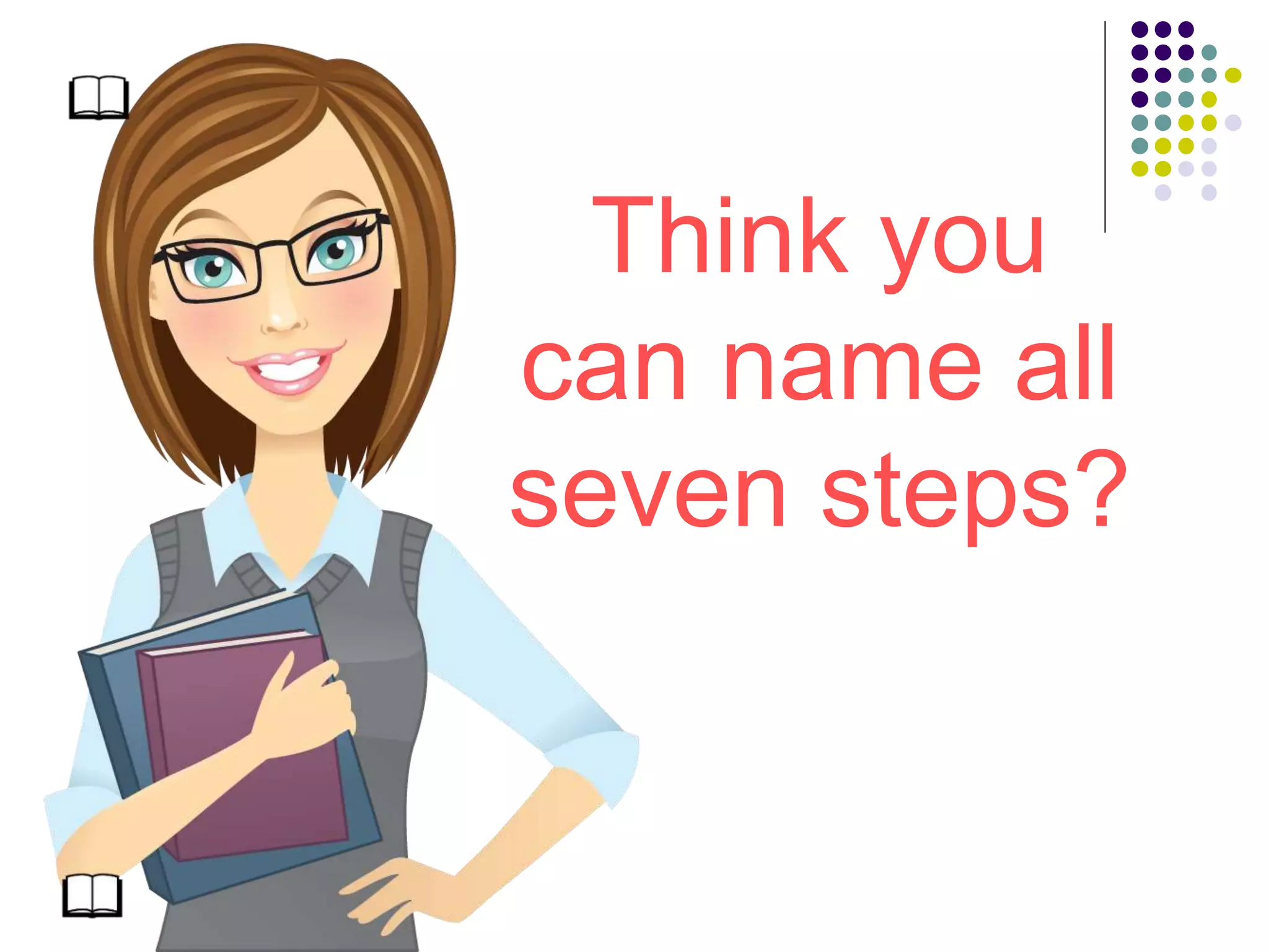 Think you
can name all
seven steps?
 