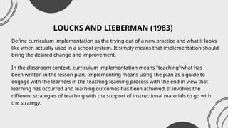 Implementing the Designed Curriculum as a Change Process in Education ...