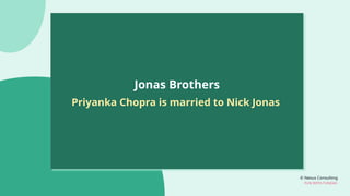 © Nexus Consulting
FUN WITH FUNDAS
Jonas Brothers
Priyanka Chopra is married to Nick Jonas
 