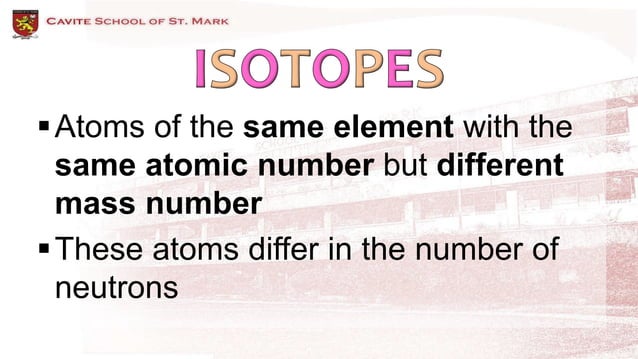 Subatomic Particles and Isotopes