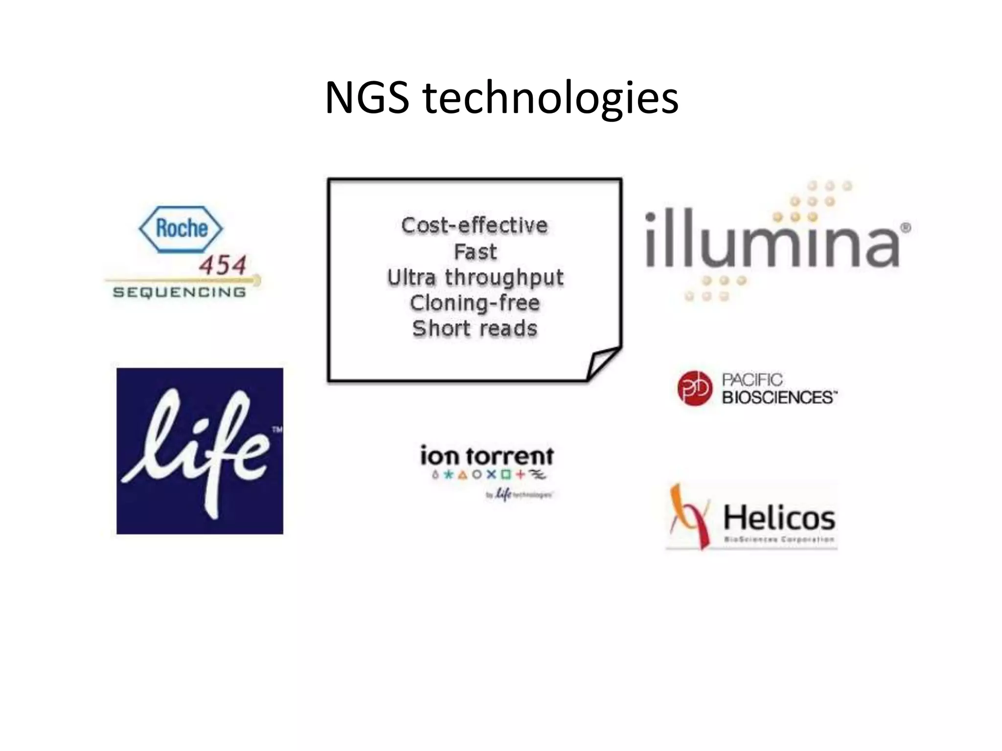 NGS technologies
 