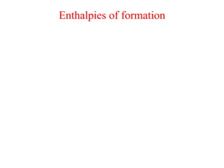 Enthalpies of formation
 
