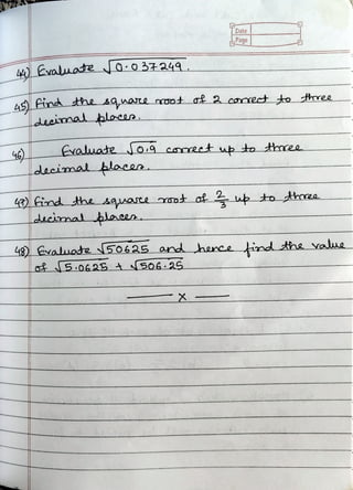 Grade 8 - CBSE - Square and Square Roots - Worksheet (MK) | PDF