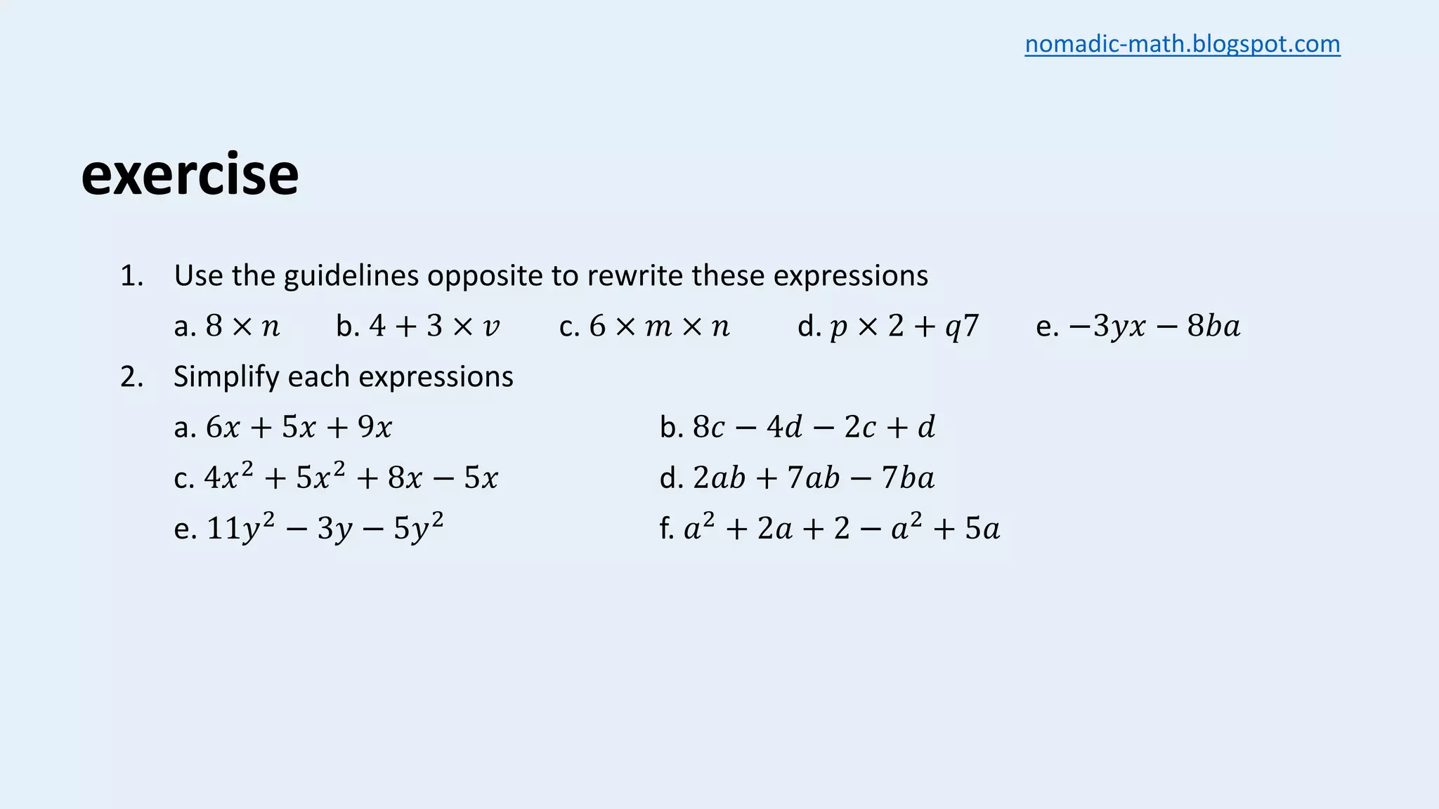 Grade 8 Simplifying Expressions and Solving Equations Cambridge [PPT] | PDF