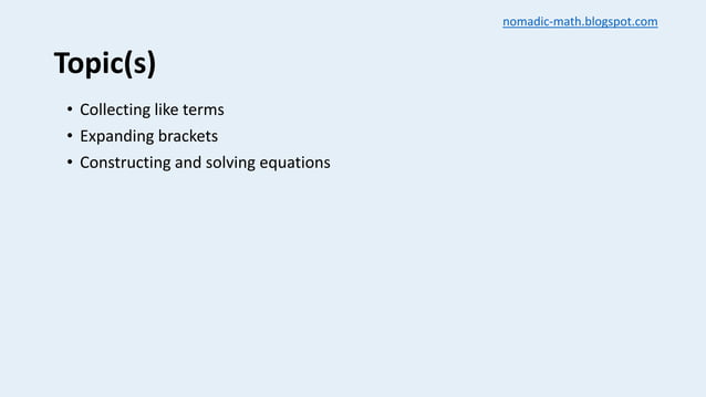 Grade 8 Simplifying Expressions and Solving Equations Cambridge [PPT ...