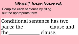 ENGLISH 9 - CONDITIONAL (1ST QUARTER LESSON) | PPTX