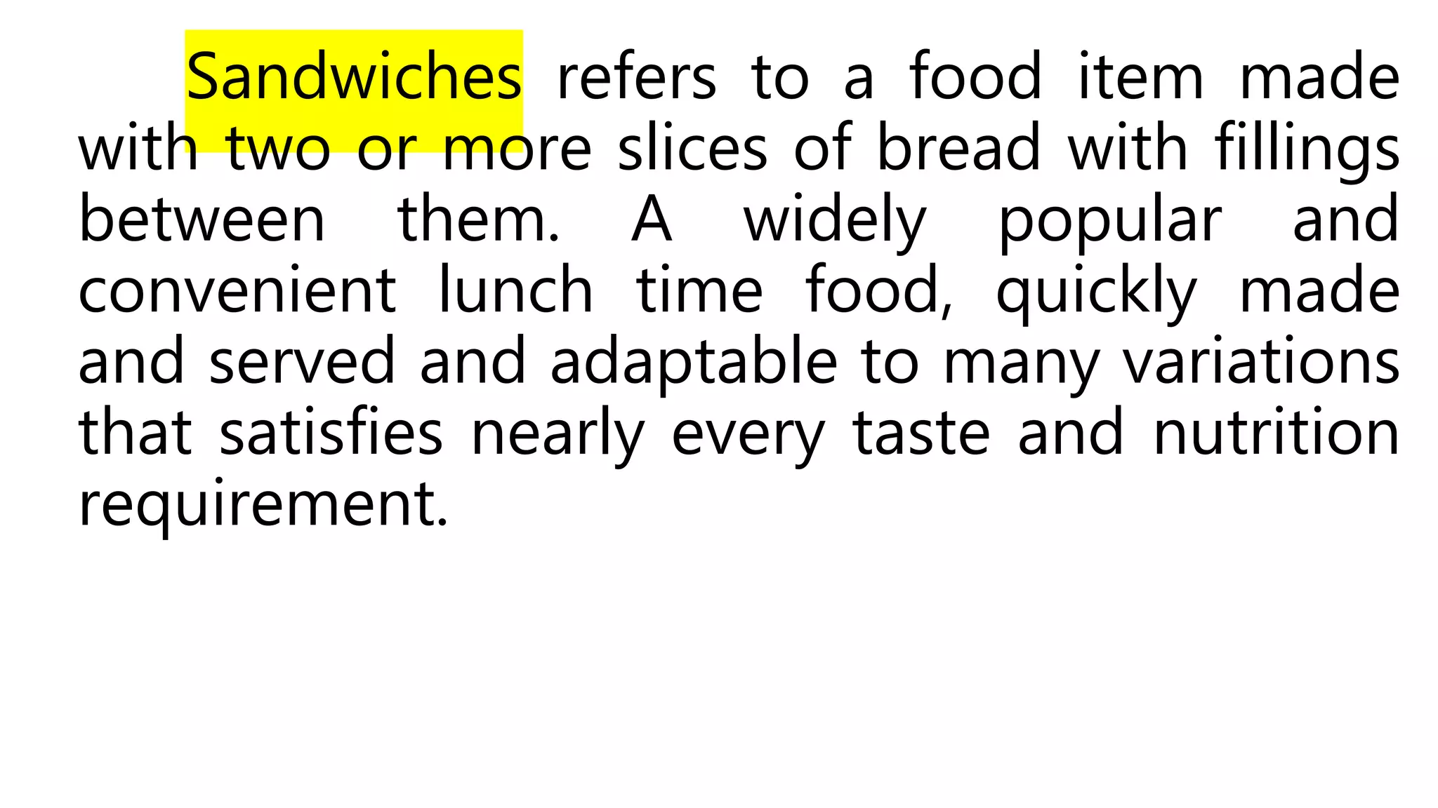 Tools, utensils and equipment in preparing sandwiches PPT