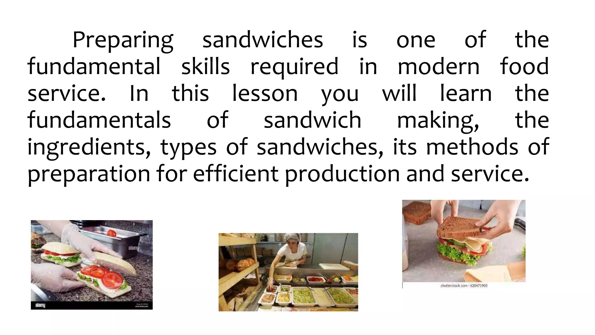Tools, utensils and equipment in preparing sandwiches PPT