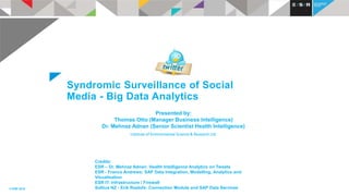 Surveillance of social media: Big data analytics | PPT